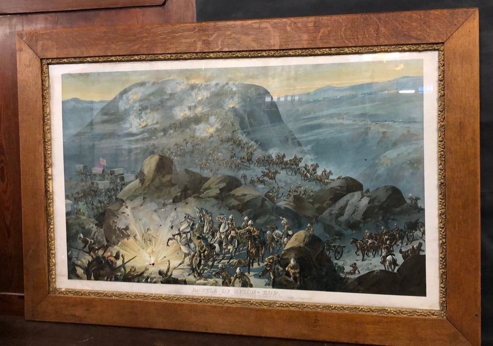 FRAMED ENGRAVING OF THE BATTLE OF SPION