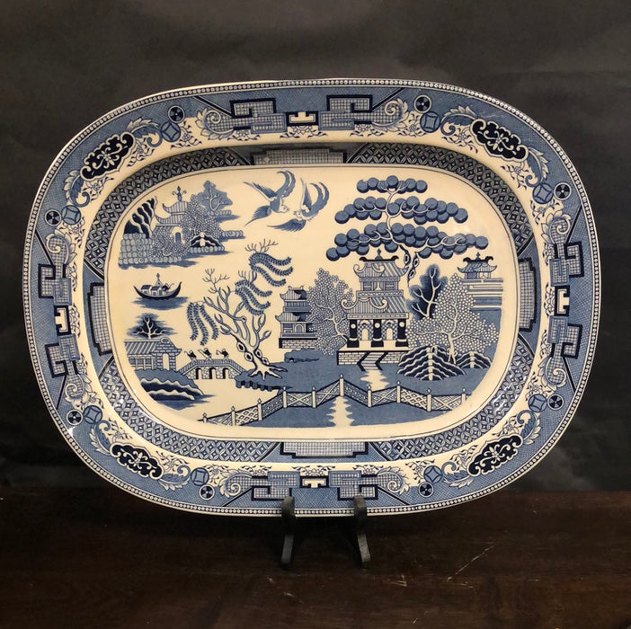 LARGE ENGLISH BLUE WILLOW PLATTER