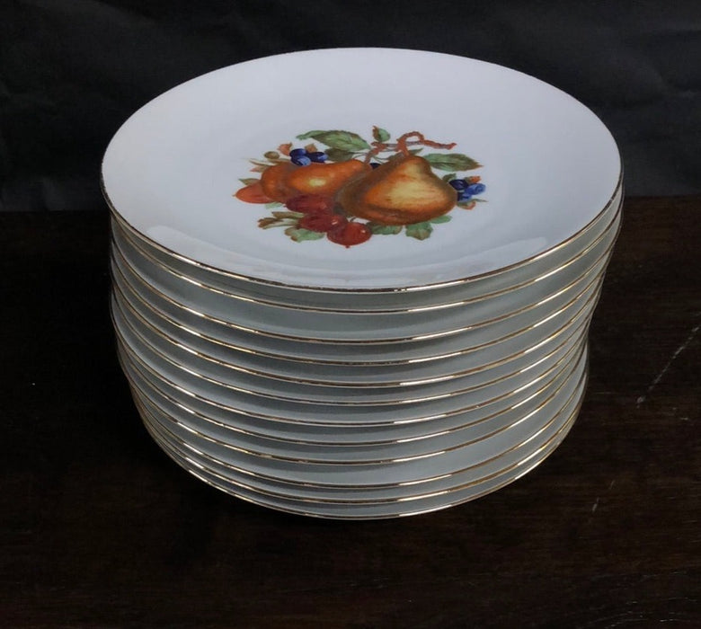 SET OF 12 SMALL GERMAN FRUIT AND NUTS PLATE EACH