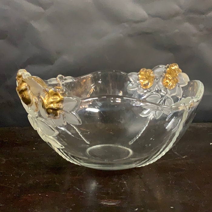 GLASS BOWL WITH GOLD TRIM