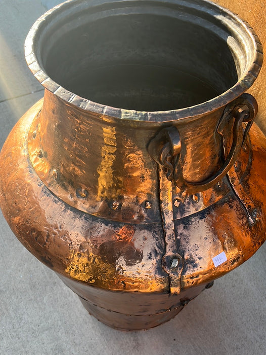 LARGE COPPER HANDMADE URN WITH HANDLES