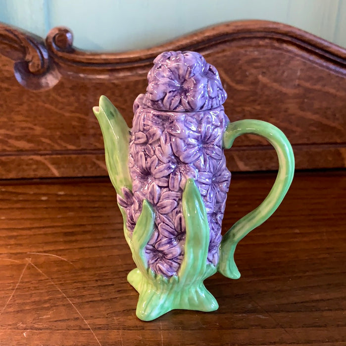 SMALL LITTLE PITCHER WITH PURPLE FLOWERS