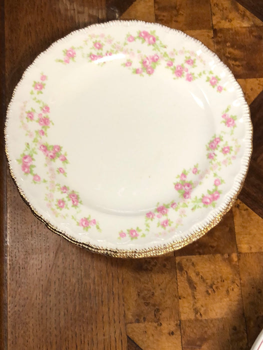 SET OF 7 FLORENCE CHINA FLORAL LUNCHEON PLATES