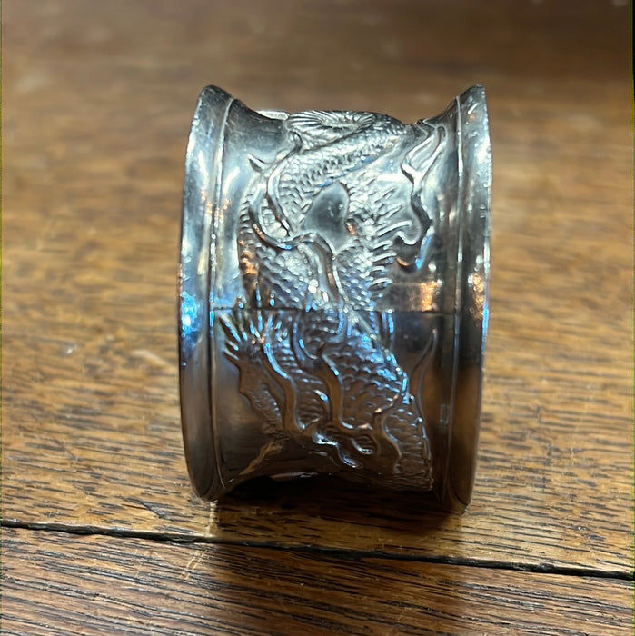 SILVEPLATE NAPKIN RING WITH DRAGON