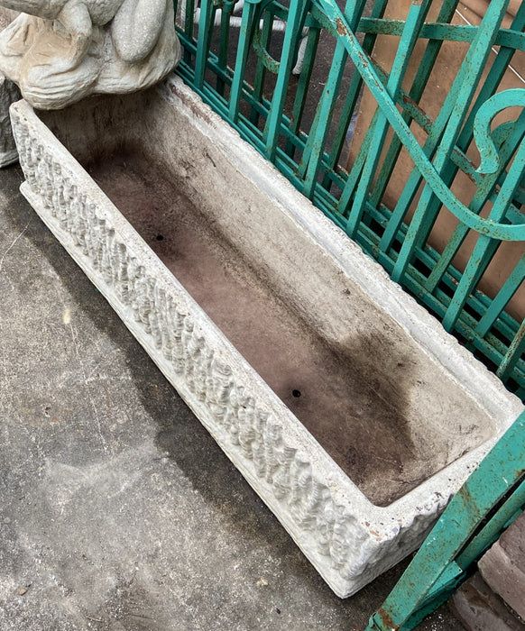 FAUX BOIS CONCRETE RECTANGULAR PLANTER