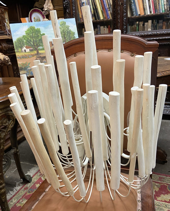 CONTEMPORARY 3-LIGHT WHITE TWIG AND WIRE SCONCE