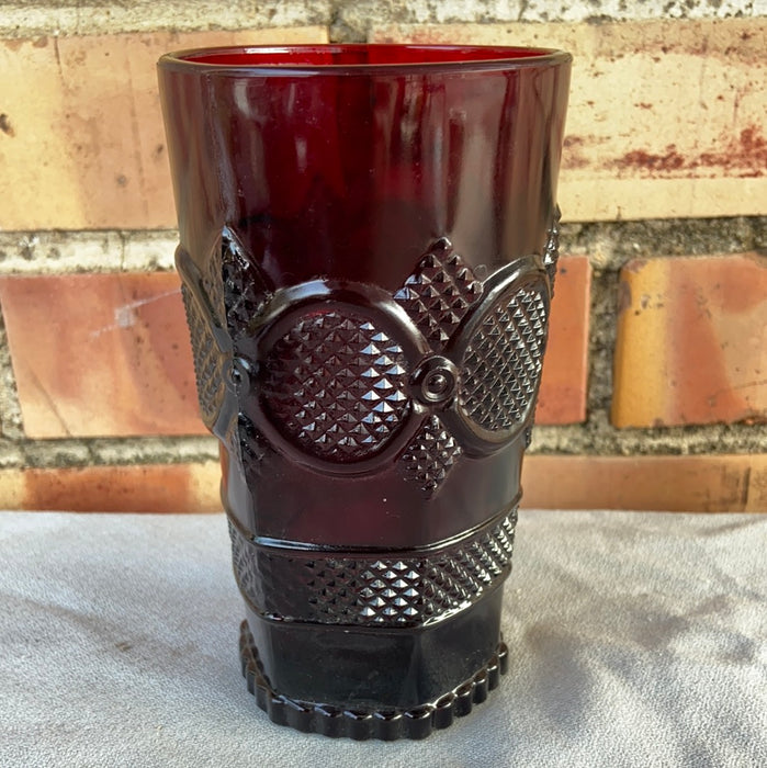 SINGLE TALL RUBY GLASS TUMBLER