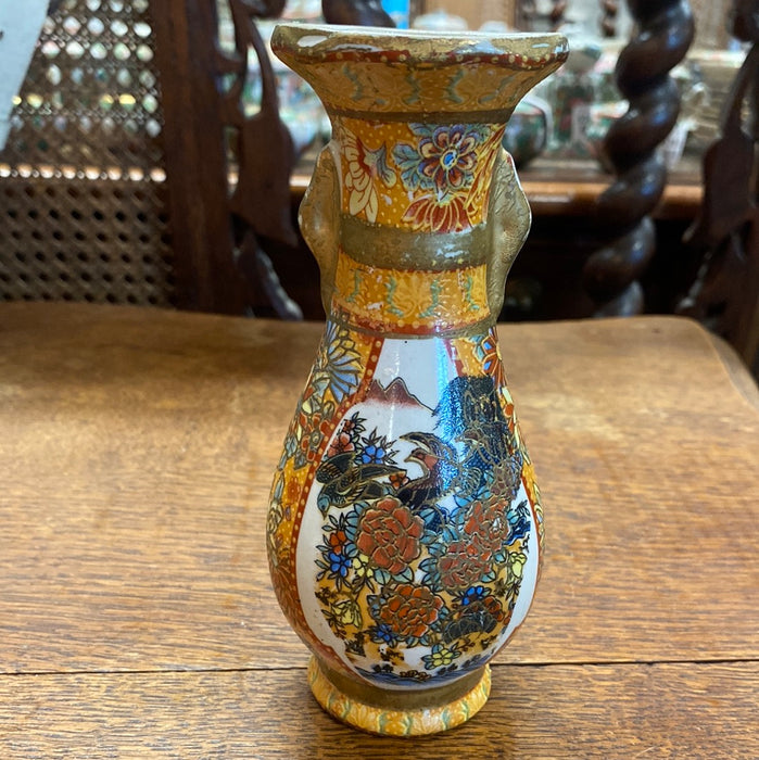 TINY FLARED MOUTH VASE WITH BIRDS AND FLOWERS