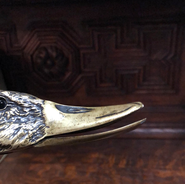 FRENCH BRONZE WALL MOUNT DUCK HEAD CLIP