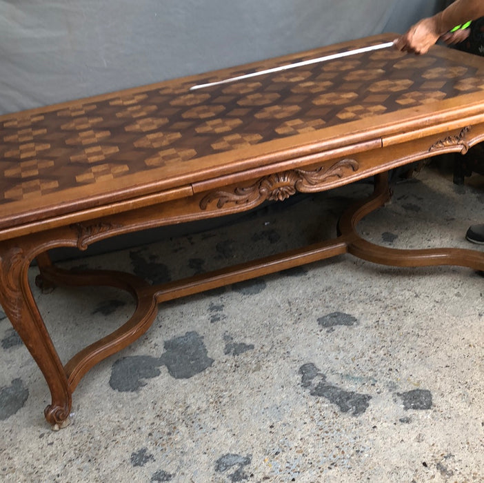 FINE PARQUETRY TOP DINING TABLE-SALVA FRERES PARIS