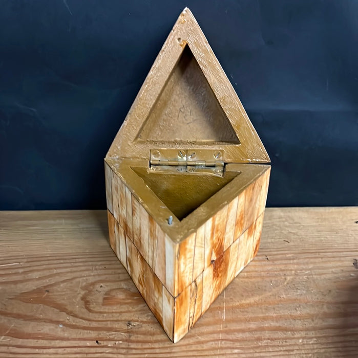 BONE INLAID PYRAMID BOX