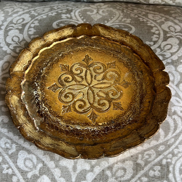 SMALL ROUND FLORENTINE TRAY