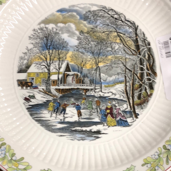 ADAMS GREEN CHRISTMAS IRONESTONE PLATE