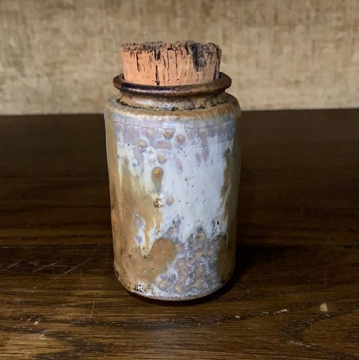 SMALL STUDIO POTTERY VESSEL WITH AS IS CORK