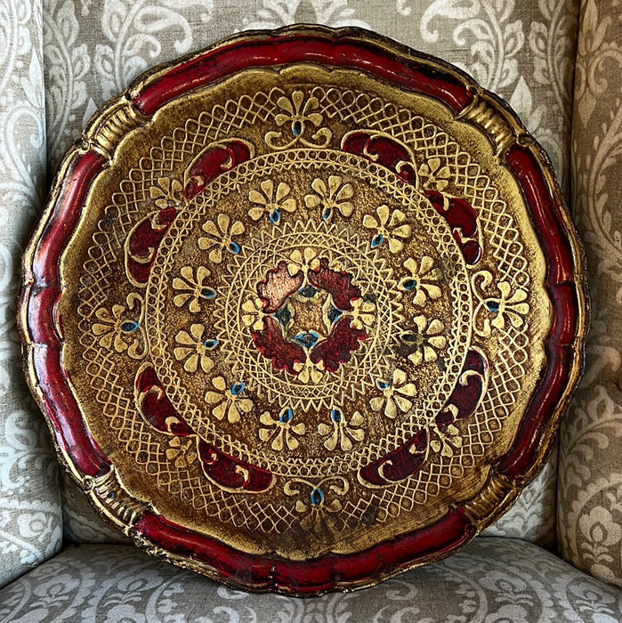 LARGE ROUND FLORENTINE TRAY