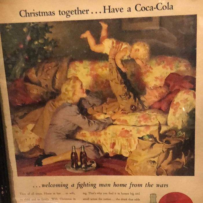 1945 FRAMED COCA-COLA ADVERTISEMENT