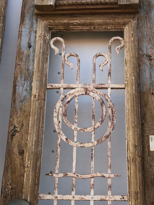 PAIR OF EGYPTIAN PRIMITIVE DOORS WITH IRON INSETS