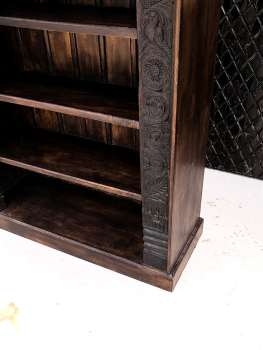 LARGE CARVED BOOKCASE REPURPOSED FROM ANTIQUE DOORWAY