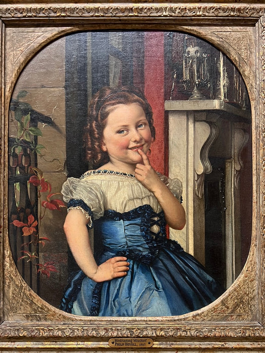 PHILLIP HOYALL 1867 LISTED ARTIST PAINTING OF LITTLE GIRL