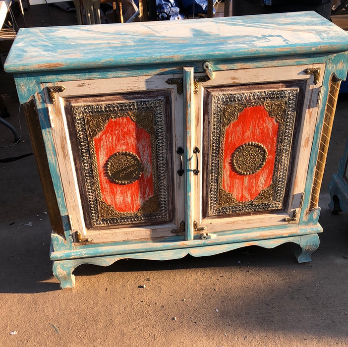 PAIR OF PAINTED CONSOLE CABINETS