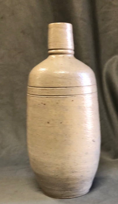 SMALL HAND THROWN CROCK GRAY BOTTLE