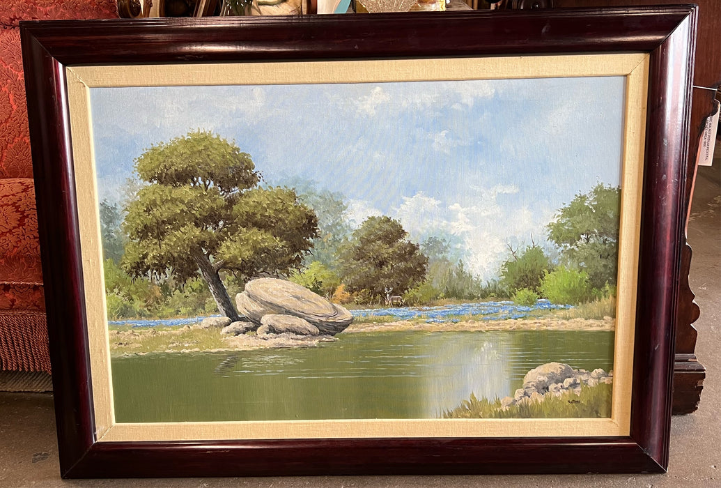 JERRY RUTHVEN LANDSCAPE WITH DEER OIL PAINTING