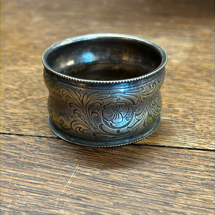 BRASS AND SILVEPLATE NAPKIN RING