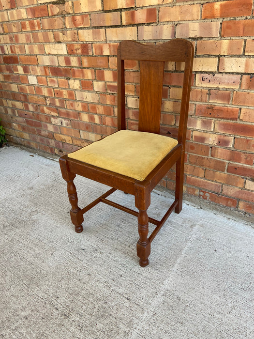 CHAIR WITH YELLOW UPHOLSTERED SEAT