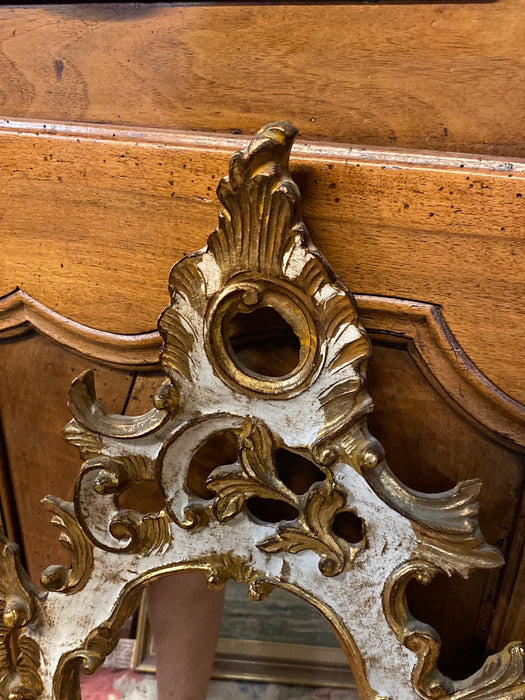 SMALL GOLD AND WHITE FLORENTINE MIRROR
