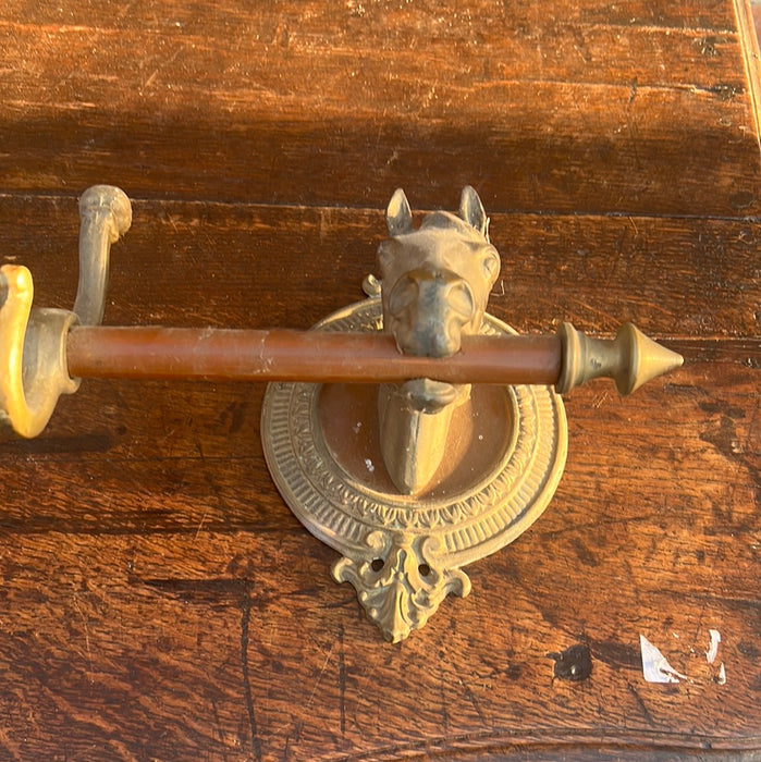 BRASS HORSES WALL COAT RACK