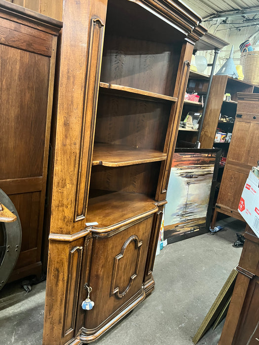 WALNUT OPEN CORNER CABINET