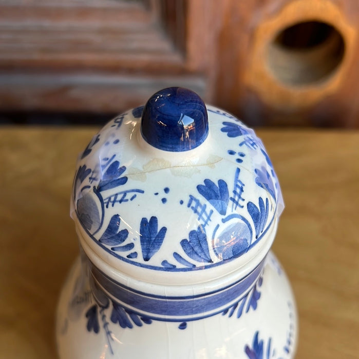 SMALL DELFT JAR WITH LID AS FOUND