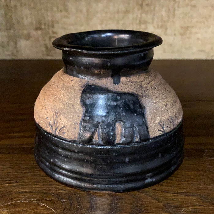 STUDIO POTTERY VASE WITH GORILLA