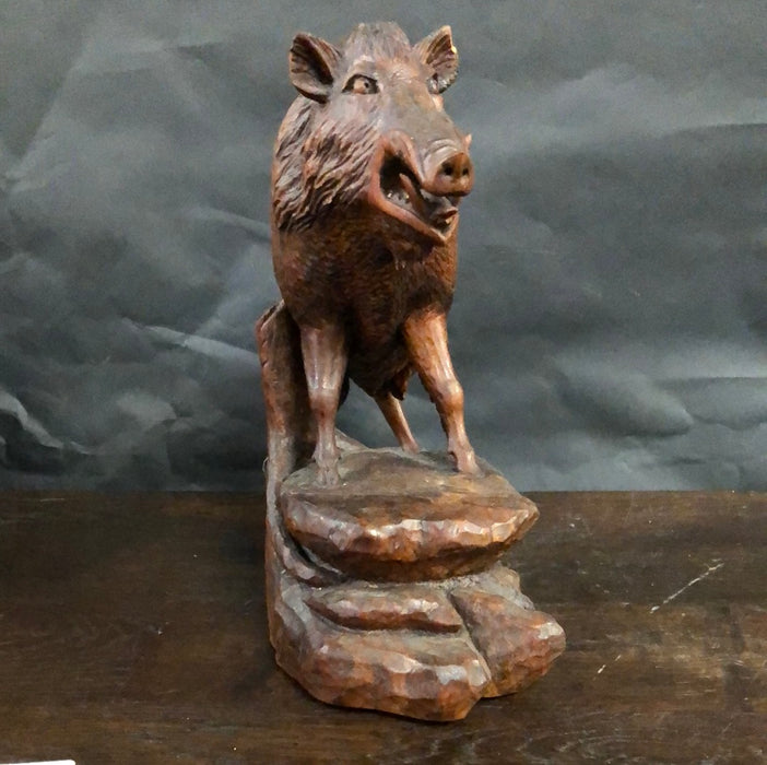 FABULOUS CARVED WOOD BOAR