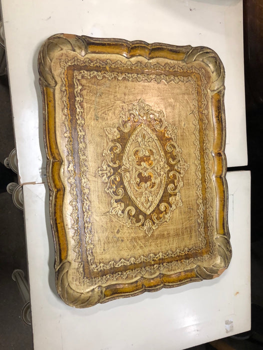 LARGE GOLD FLORENTINE TRAY