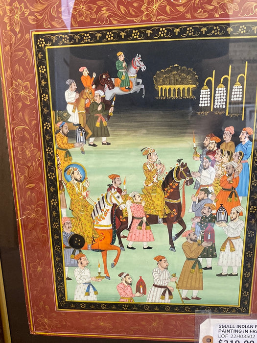 SMALL INDIAN PISHWA PAINTING IN FRAME