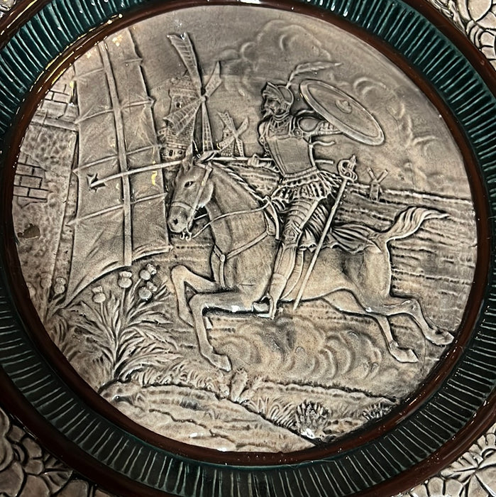 MAJOLICA LARGE CHARGER WITH KNIGHT