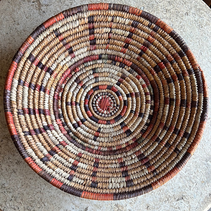 COLORFUL AFRICAN FLAT BASKET