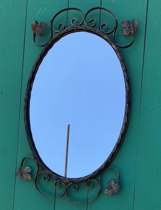 OVAL VINTAGE IRON MIRROR