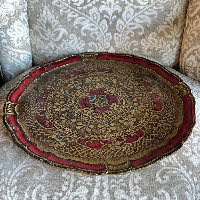 LARGE ROUND FLORENTINE TRAY