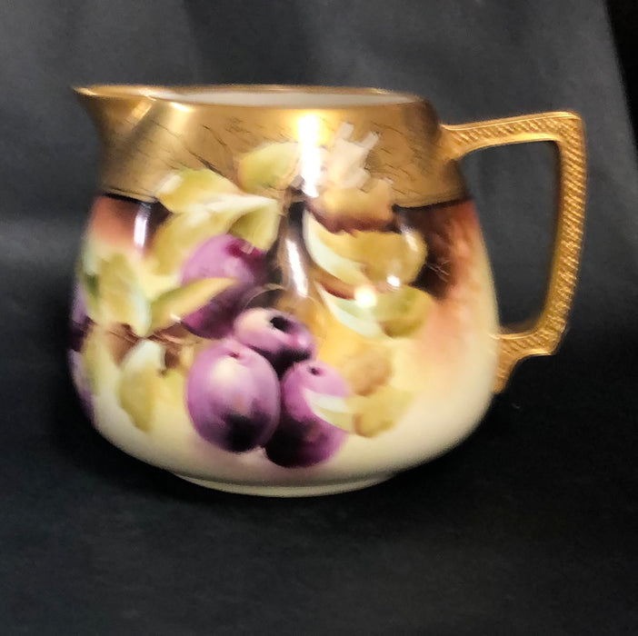 SMALL SQUAT PITCHER WITH HANDPAINTED FRUIT