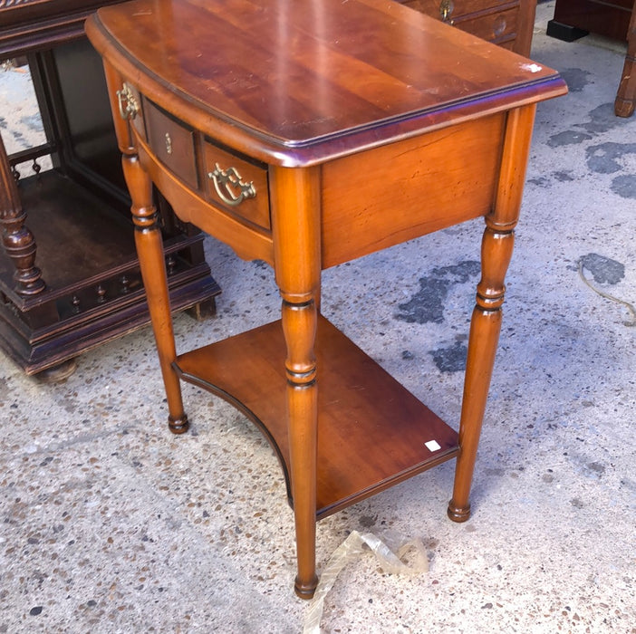 BOW FRONT CHERRY NIGHTSTANDS ON LEGS