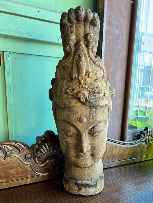 LARGE CARVED QUAN YIN HEAD