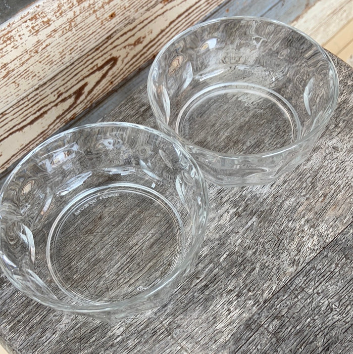 PAIR OF CLEAR GLASS FRENCH BERRY BOWLS