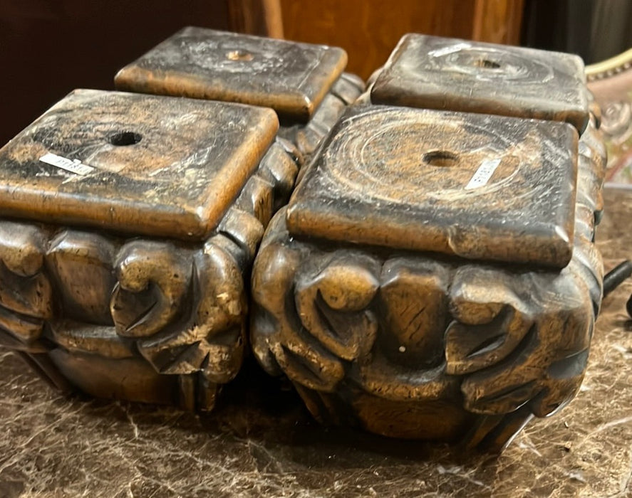 SET OF FOUR WOOD FEET
