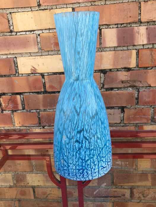 BLUE SWIRL ART GLASS VASE