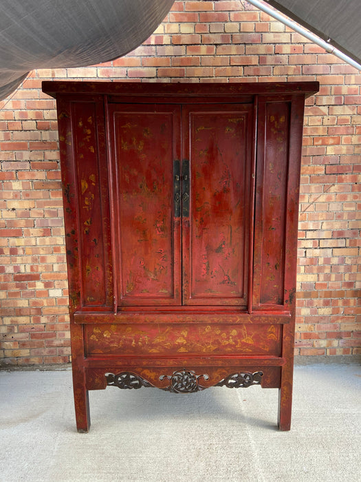 LARGE RED CHINESE ARMOIRE