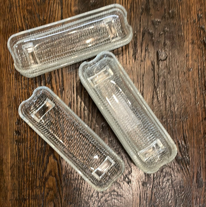 SET OF 6 VINTAGE GLASS CORN COBB HOLDERS