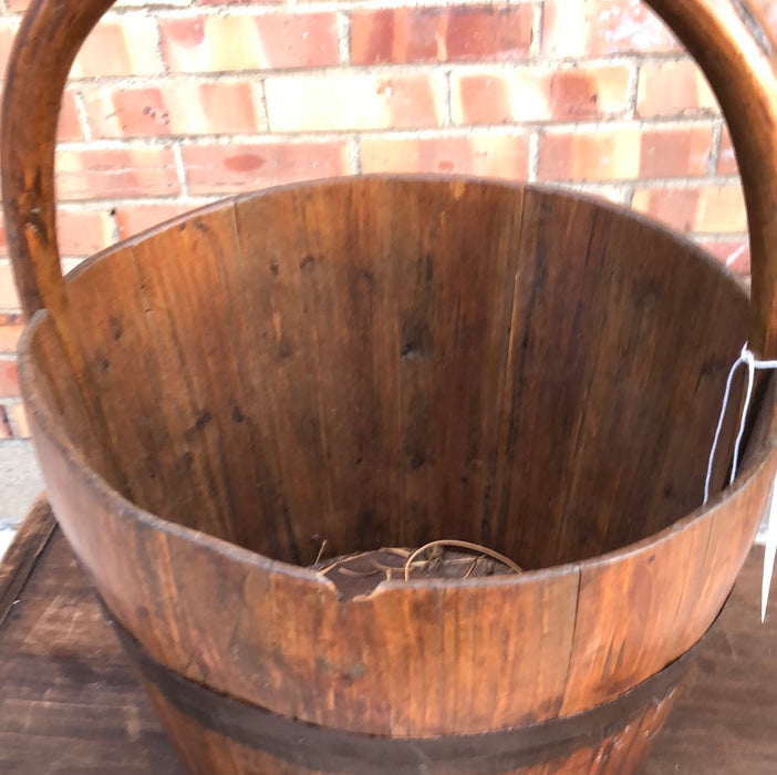 ASIAN WOOD BUCKET AS FOUND