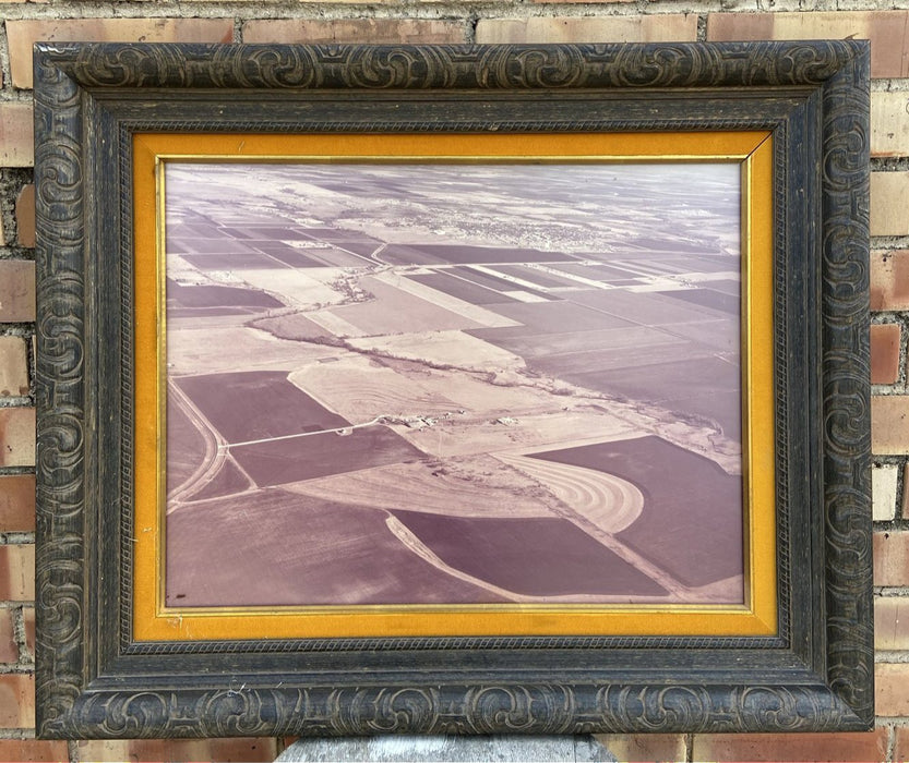 CARVED 16" X 20" WOOD FRAME (WITH AERIAL PHOTO)